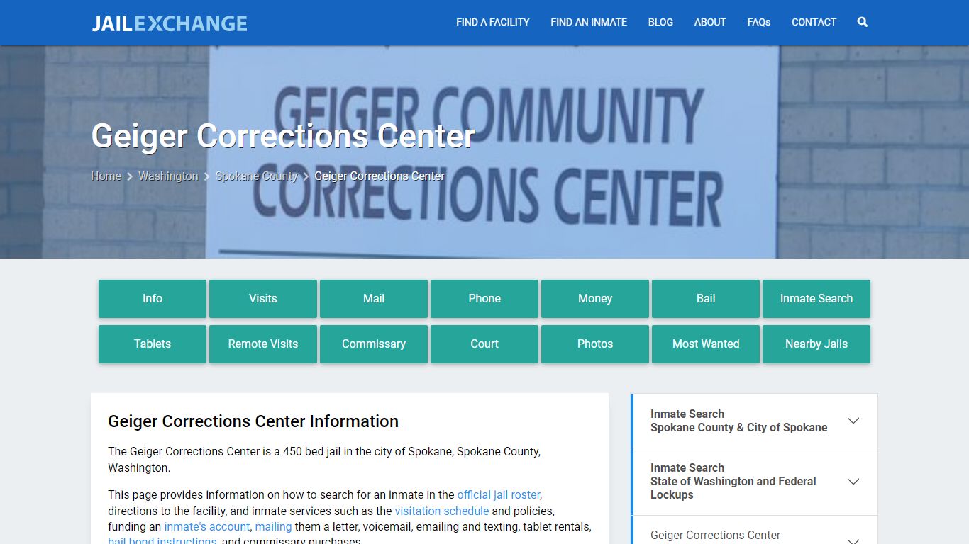 Geiger Corrections Center, WA Inmate Search, Information - Jail Exchange